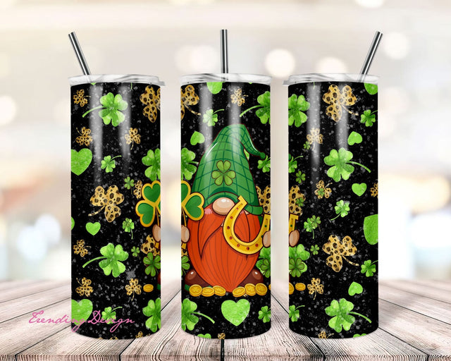 St Patrick's Gnome Tumbler Wrap 20oz Tumbler Digital Download Sublimation TrendingDesign 