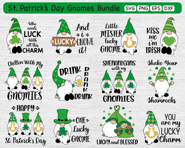 St. Patrick's Gnomes, St. Patrick's Day SVG Bundle SVG SvgMonkeys 