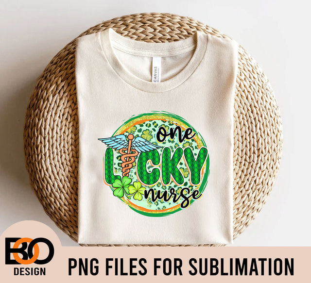 St Patricks One Lucky Nurse Png Sublimation Design,St Patrick's Day,Shamrock Png,Nurse Png,One Lucky Nurse Png,Lucky Nurse,Digital Download Sublimation BOO-design 