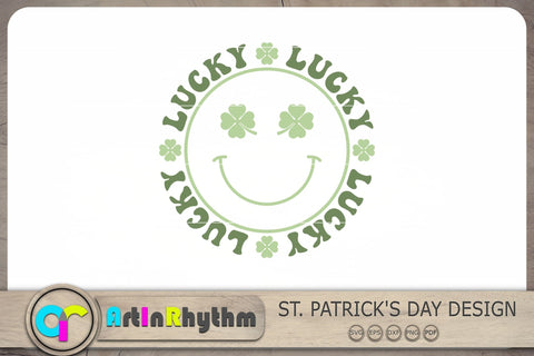St. Patrick's Smiley Face Svg, St. Patrick's Day Svg, Shamrock Svg, Clover Svg SVG Artinrhythm shop 