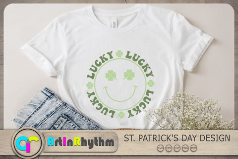 St. Patrick's Smiley Face Svg, St. Patrick's Day Svg, Shamrock Svg, Clover Svg SVG Artinrhythm shop 