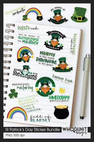 St Patrick's Sticker Bundle | Clipart | Sublimation SVG Whodunit Designs 