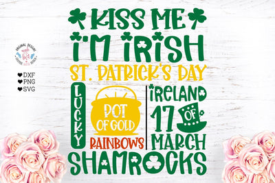 St Patricks Subway Art - Kiss me I'm Irish Cut File SVG Graphic House Design 