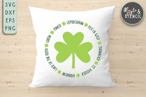 St. Pattys Day Circle SVG - SVG, PNG, EPS, DXF, Cut File SVG Style and Stencil 