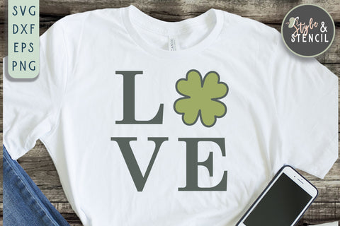 St. Pattys Day Love SVG - SVG, PNG, EPS, DXF, Cut File SVG Style and Stencil 