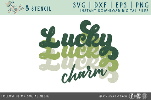 St. Pattys Day Lucky Charm SVG - SVG, PNG, EPS, DXF SVG Style and Stencil 