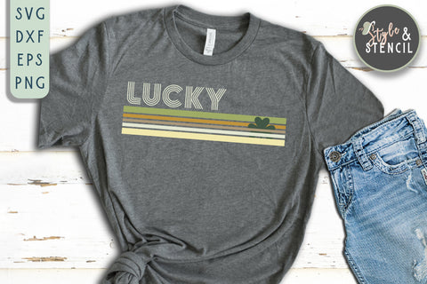 St. Pattys Day Lucky SVG - SVG, PNG, EPS, DXF, Cut File SVG Style and Stencil 