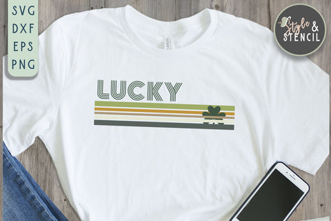 St. Pattys Day Lucky SVG - SVG, PNG, EPS, DXF, Cut File SVG Style and Stencil 