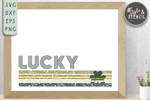 St. Pattys Day Lucky SVG - SVG, PNG, EPS, DXF, Cut File SVG Style and Stencil 