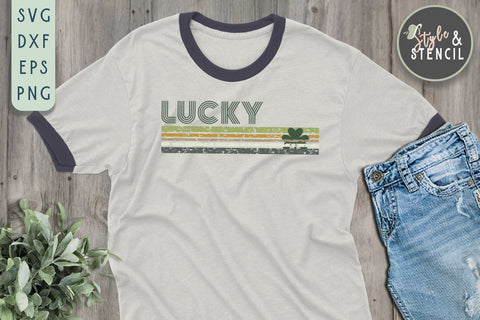 St. Pattys Day Lucky SVG - SVG, PNG, EPS, DXF, Cut File SVG Style and Stencil 