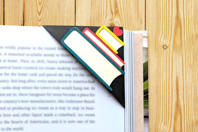 Stack of Books Papercut Corner Bookmark SVG SVG Risa Rocks It 