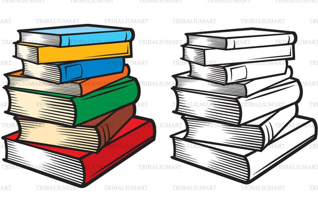 Stack of books SVG TribaliumArtSF 
