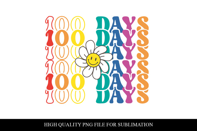 Stacked 100 Days of School Sublimation PNG File Sublimation BijouBay 