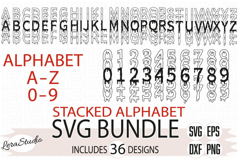 Stacked Alphabet Svg SVG Lerastudio 
