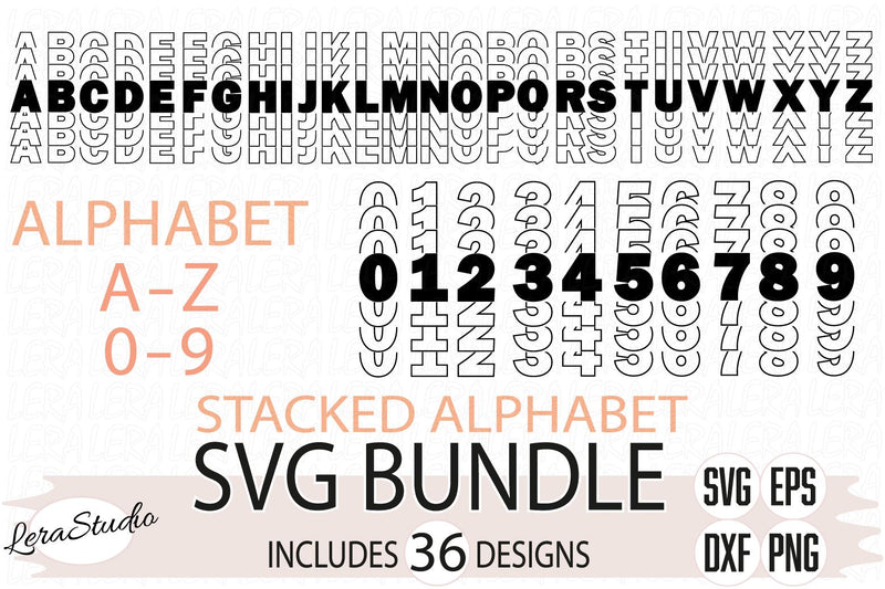 Stacked Alphabet Svg SVG Lerastudio 