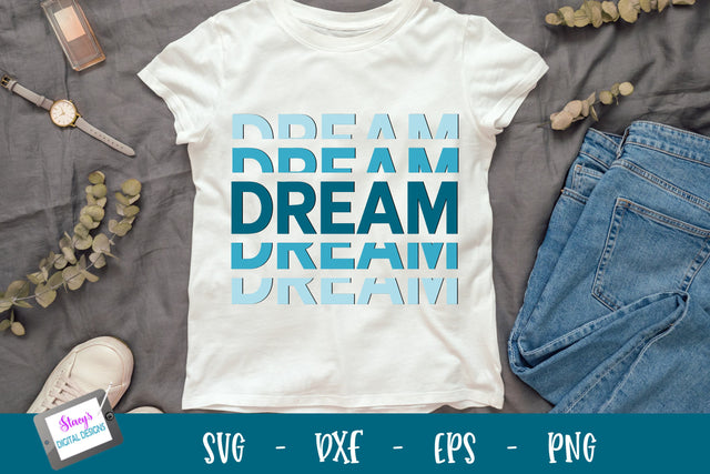 Stacked Dream SVG Design - Mirrored Dream Design SVG Stacy's Digital Designs 