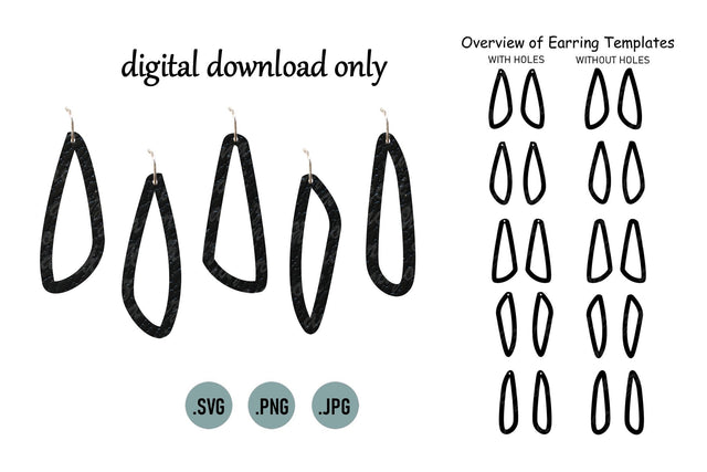 Stacked earrings Cut File, diy earring template SVG Deepa 