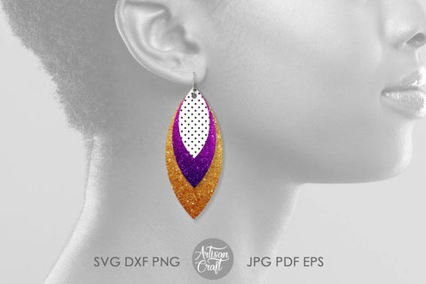 Stacked earrings, SVG, faux leather earrings template SVG Artisan Craft SVG 