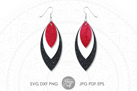 Stacked earrings, SVG, faux leather earrings template SVG Artisan Craft SVG 
