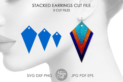 Stacked earrings template , geometric earrings SVG Artisan Craft SVG 