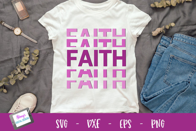 Stacked Faith SVG Design - Mirrored Faith Design SVG Stacy's Digital Designs 