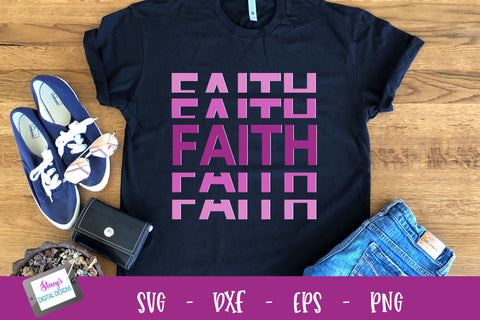 Stacked Faith SVG Design - Mirrored Faith Design SVG Stacy's Digital Designs 