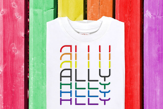 Stacked LGBT Ally Embroidery Embroidery/Applique DESIGNS Designed by Geeks 