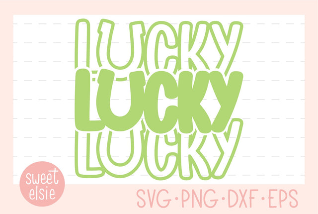 Stacked Lucky Lettering SVG Sweet Elsie 