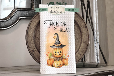 Stacked Pumpkin Halloween Kitchen Towel Sublimation Designs Sublimation Ewe-N-Me Designs 