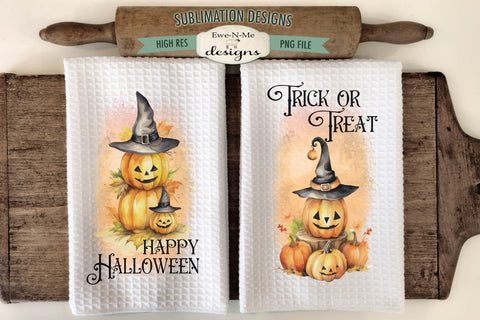 Stacked Pumpkin Halloween Kitchen Towel Sublimation Designs Sublimation Ewe-N-Me Designs 