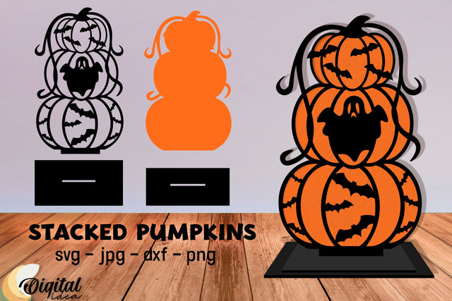 Stacked pumpkin halloween SVG. Funny Halloween set SVG. SVG Evgenyia Guschina 