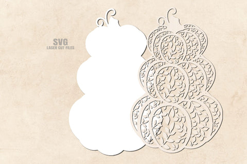 Stacked Pumpkin SVG | Fall Leaves SVG | Fall Sign Laser Cut Files SVG Cloud9Design 