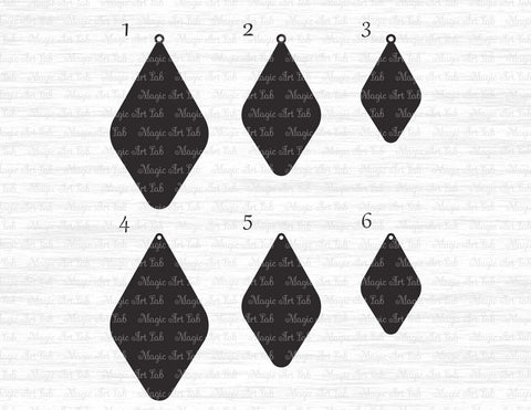 Stacked rhombus earrings cut files SVG MagicArtLab 