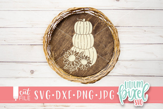 Stacked Sunflower Pumpkins SVG Lilium Pixel SVG 