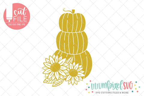 Stacked Sunflower Pumpkins SVG Lilium Pixel SVG 