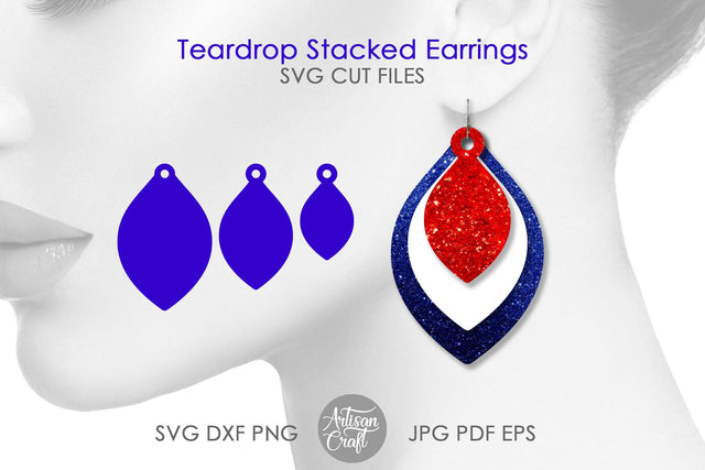 Stacked Teardrop Earrings SVG SVG Artisan Craft SVG 