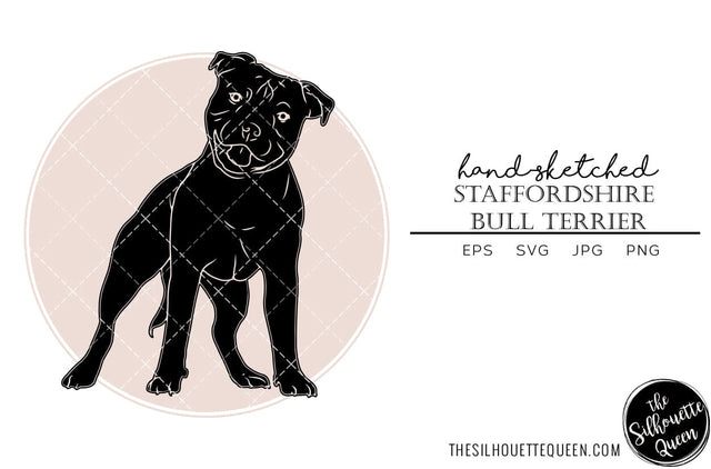 Staffordshire Bull Terrier Sketch SVG Loveleen Kaur 