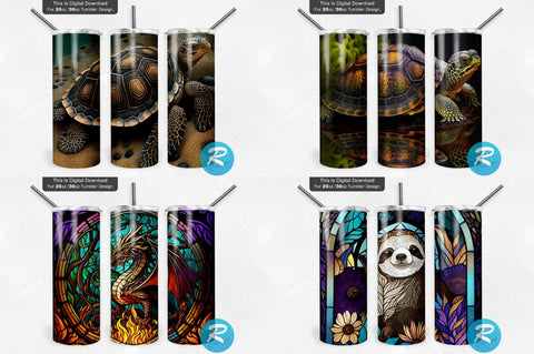 Stain Glass window Tumbler Bundle Sublimation Regulrcrative 