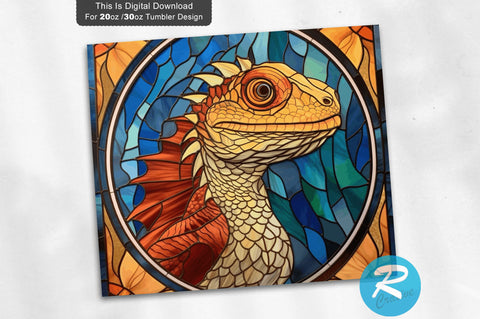 Stained Glass Bearded Dragon 20 oz / 30 oz Tumbler PNG Sublimation Regulrcrative 