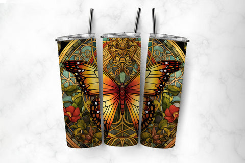 Stained Glass Butterfly 20oz Tumbler Sublimation Bundle Sublimation BijouBay 