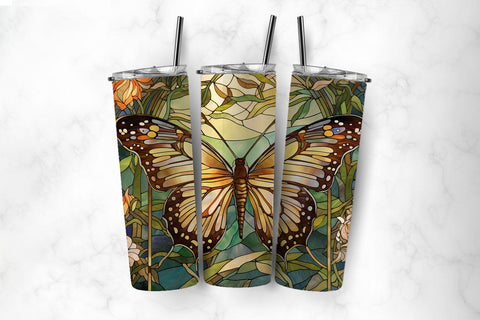 Stained Glass Butterfly 20oz Tumbler Sublimation Bundle Sublimation BijouBay 