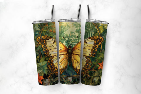 Stained Glass Butterfly 20oz Tumbler Sublimation Bundle Sublimation BijouBay 