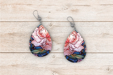 Stained Glass Butterfly Teardrop Earring Sublimation Bundle SVG OrangeBrushStudio 