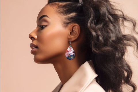 Stained Glass Butterfly Teardrop Earring Sublimation Bundle SVG OrangeBrushStudio 