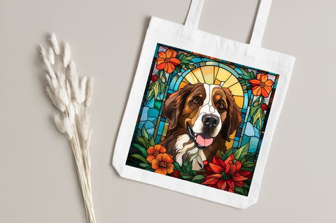 Stained Glass Christmas Flowers Dog Bundle Sublimation Regulrcrative 