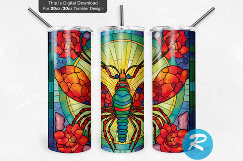 Stained Glass Crawfish 20 oz / 30 oz Tumbler PNG Sublimation Regulrcrative 