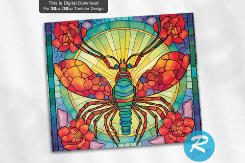 Stained Glass Crawfish 20 oz / 30 oz Tumbler PNG Sublimation Regulrcrative 