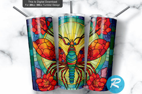 Stained Glass Crawfish 20 oz / 30 oz Tumbler PNG Sublimation Regulrcrative 