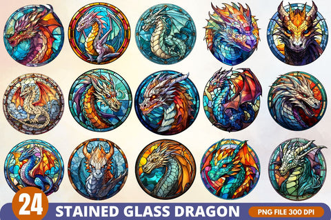 Stained Glass Dragon Sublimation Clipart Sublimation Regulrcrative 