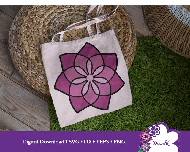 Stained Glass Flower SVG - Colored Flower, Dahlia, Flower, Purple, Pink SVG DawnKDesigns 